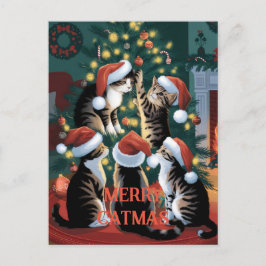 Grappige kerst Schattigee Katten Briefkaart