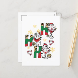 Grappige kerst sneeuwpop wijn Vakantie Briefkaart