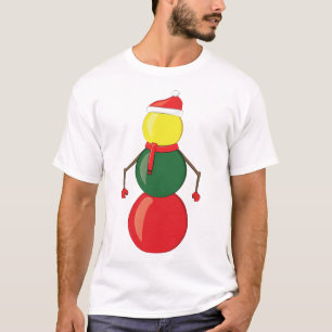 Grappige Kerst Snookerballen Sneeuwman T-shirt