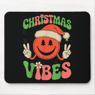 Grappige Kerst Stemming Smile Face Kerstman Hoed K Muismat