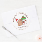 Grappige Kerst stickers - Capybara & Snowman (Envelop)
