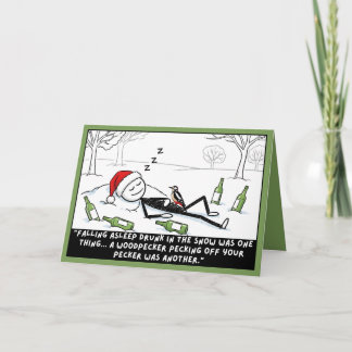 Grappige Kerst Stickman Kaart