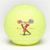 Grappige Kerst Tennisballen Fitness Kerstman (Voorkant)