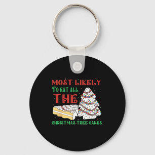 Grappige kerst waarschijnlijk alle kerstboom eten sleutelhanger