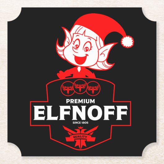 Grappige kerst wodka kartonnen onderzetters (Voorkant)