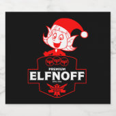 Grappige kerst wodka likeurfles etiket (Enkel label)