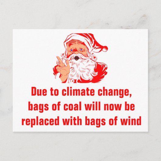 Grappige Kerst: Zak steenkool is nu wind Briefkaart (Voorkant)