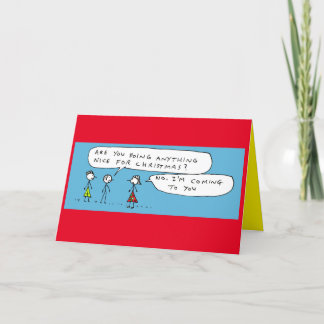 Grappige kerstbezoek Cartoon grap Feestdagen Kaart