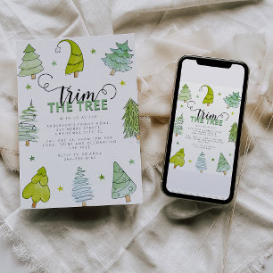 Grappige kerstboom decoreren kaart