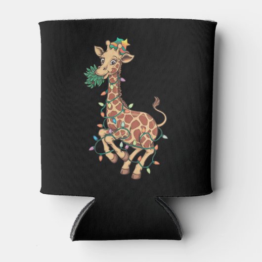 Grappige Kerstboom Giraffe Liefhebber Gift Liefde Blikjeskoeler (Voorkant)