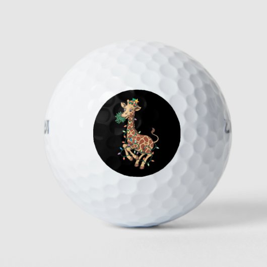 Grappige Kerstboom Giraffe Liefhebber Gift Liefde Golfballen (Voorkant)