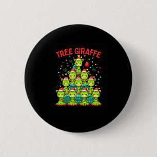 Grappige kerstboom Giraffe vakantie Giraffes Sant Ronde Button 5,7 Cm