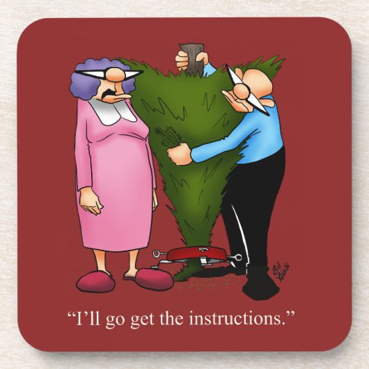 Grappige kerstboom Humor Onderzetter set (Voorkant)