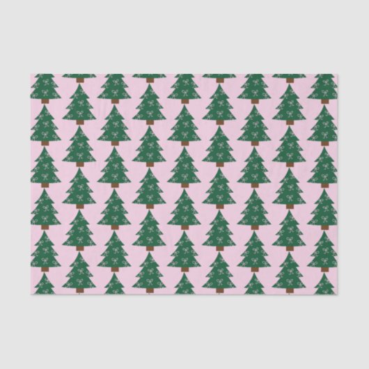 Grappige kerstboom in roze linten tissuepapier (Voorkant)