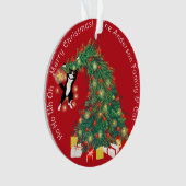 Grappige Kerstboom Kat Custom 2 Scène Ornament (voorkant)