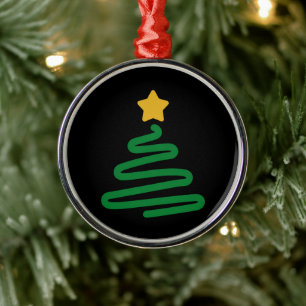 Grappige Kerstboom Metalen Ornament