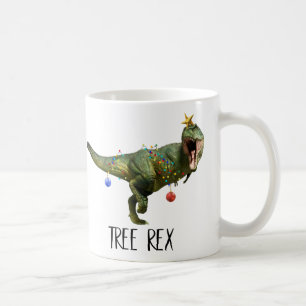Grappige Kerstboom Rex Dinosaur White Elephant Koffiemok