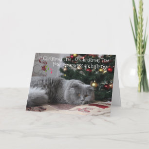 Grappige Kerstboomversieringen met Katten zijn Ges Feestdagen Kaart