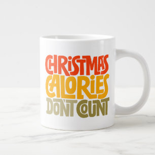 Grappige kerstcalorieën tellen niet mee voor desig extra grote beker