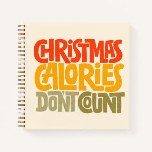 Grappige kerstcalorieën tellen niet mee voor desig notitieboek