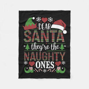 Grappige kerstcitaat Beste Sint Zij zijn de stoute Fleece Deken