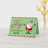 Grappige Kerstcocktail Santa Martini Joy Modern Kaart (Gele Bloem)