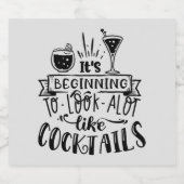 grappige kerstcocktails woordkunst likeurfles etiket (Enkel label)