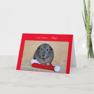 Grappige Kerstdag Cavia at Santa aangepast Feestdagen Kaart