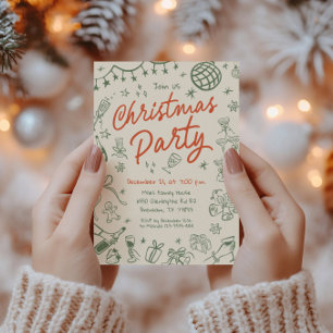 Grappige kerstfeest uitnodiging, vakantie kaart