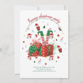 Grappige kerstfeestuitnodiging bedankkaart (Voorkant)
