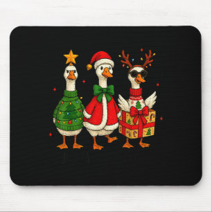 Grappige Kerstgans Jollige Ganzen Kerstman Rendier Muismat