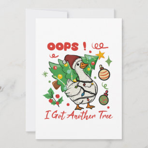 Grappige Kerstgans Kaart – Oops