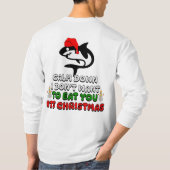 grappige kersthaai schattig t-shirt (Achterkant)