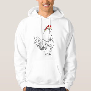 Grappige Kersthaan in Kerstmuts Jong Haantje Humor Hoodie