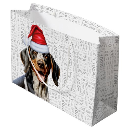 Grappige Kersthond Bluetick Coonhound Vakantie Groot Cadeauzakje (Achterkant Gekanteld)