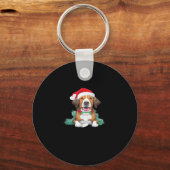 Grappige kersthond Oversized T-Shirt Sleutelhanger (Voorkant)