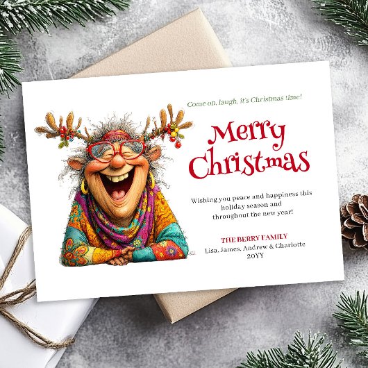 Grappige Kerstkaart Digitale Aangepaste Ontwerp