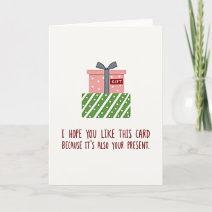 Grappige kerstkaart hoop dat je de kaart leuk vind