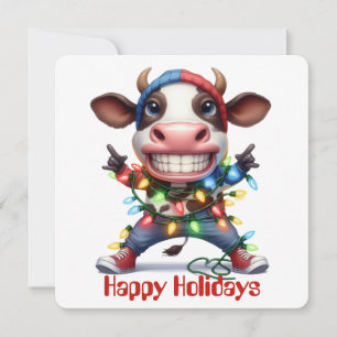 Grappige Kerstkaart met Highland Koe