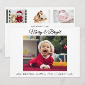 Grappige Kerstkaart Nieuwe Ouders Geboorteaankondi (Voorkant / Achterkant)