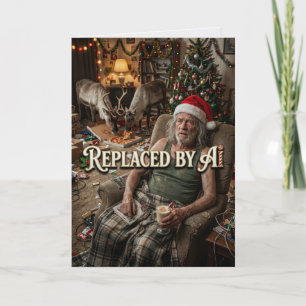 Grappige Kerstkaart Sinterklaas stopt AI-vervangin Kaart