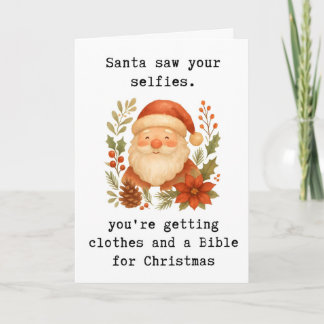 Grappige kerstkaart, Sinterklaas zag jouw selfies Kaart
