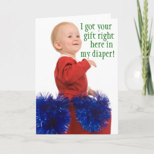 Grappige kerstkaart van de baby feestdagen kaart