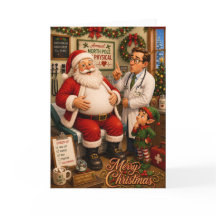 Grappige kerstkaart voor artsenpraktijk cliëntenwa