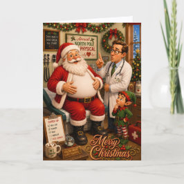 Grappige kerstkaart voor artsenpraktijk cliëntenwa feestdagen kaart