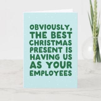 Grappige kerstkaart voor de baas van werknemers kaart