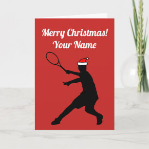 Grappige kerstkaart voor tennisser en coach feestdagen kaart