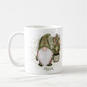 Grappige Kerstkabouter Boom Monogram Naam Koffiemok