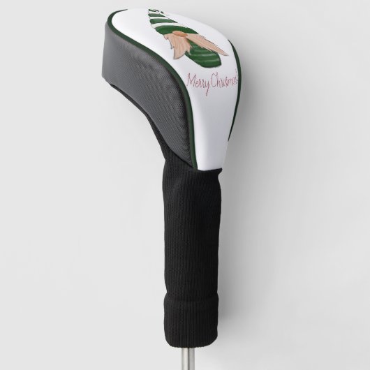 Grappige kerstkabouter golfheadcover (Schuin)