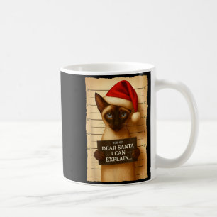 Grappige Kerstkat- Cute Siamese Kerstmannenhoed Te Koffiemok